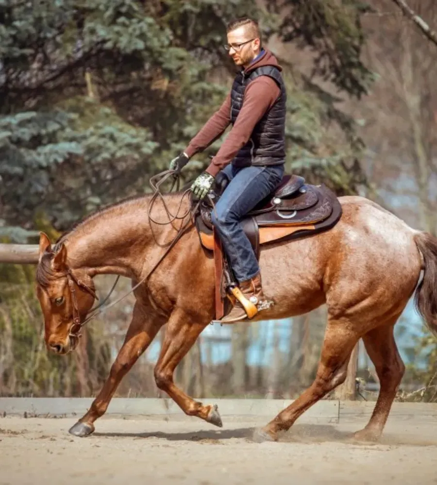 Alfred Teuchert beim Westernreiten