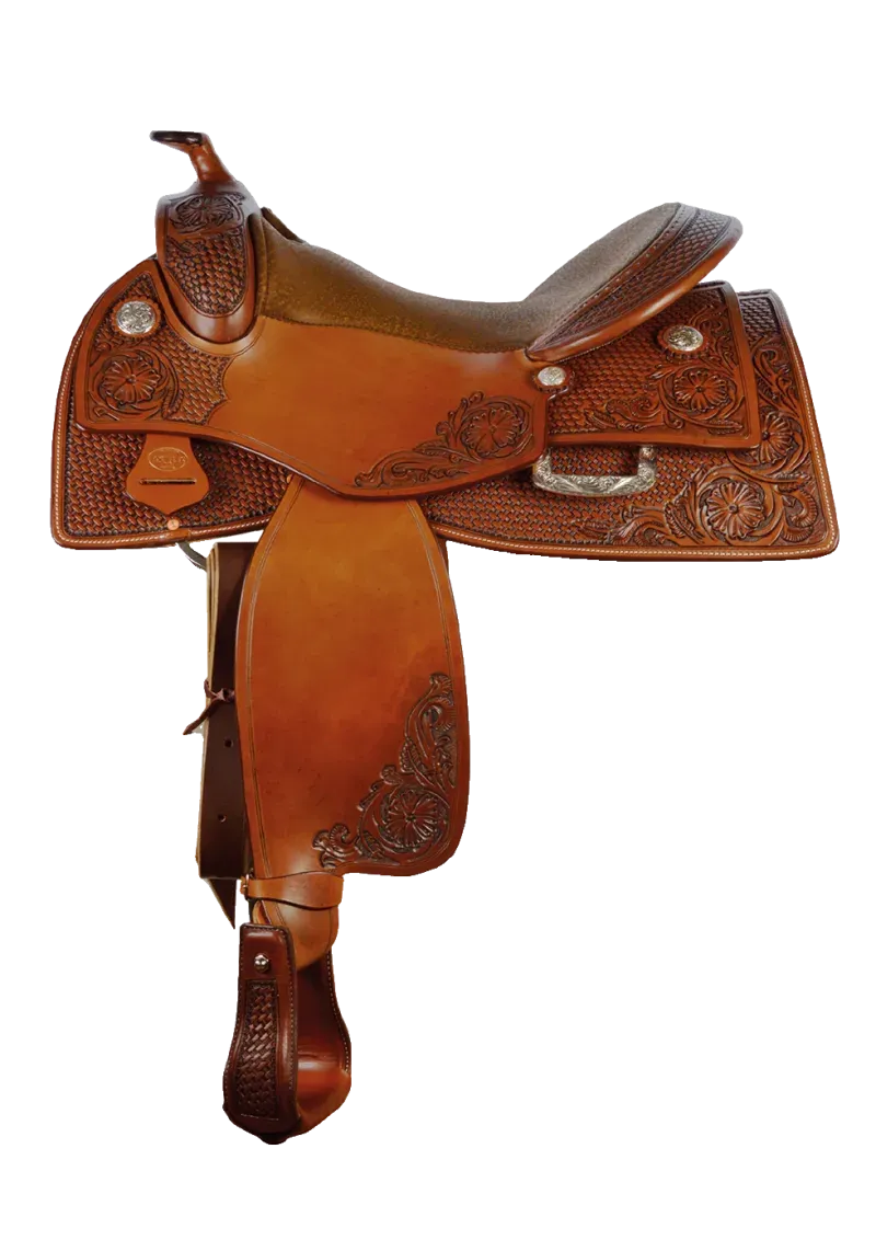 Modell 302 Americana Flower Reiner — Reining-Westernsattel von HiPerformance bei SaddleWorld